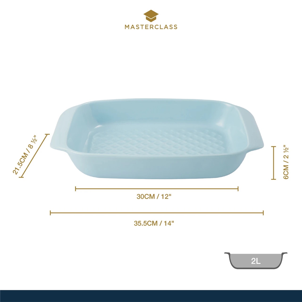 Zapékací mísa MasterClass 30 x 21 cm pastelově modrá6